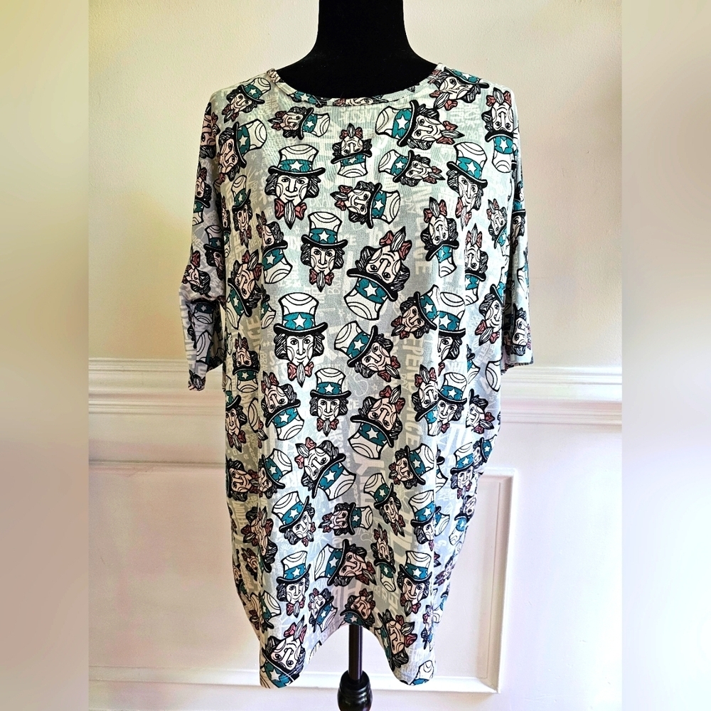 Lularoe Irma Tunic Top Uncle Sam America Patriotic Size M